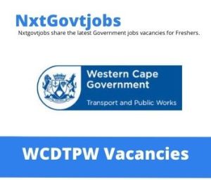 Western Cape Department of Transport and Public Works Vacancies 2022 @westerncapegov.erecruit.co